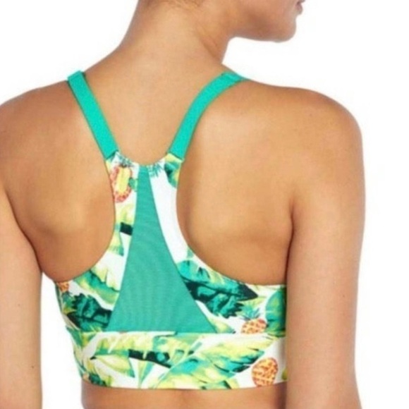 NEW Wildfox Palms & Pineapples Activewear Set Sports Bra Leggings Green Yellow - Picture 3 of 16